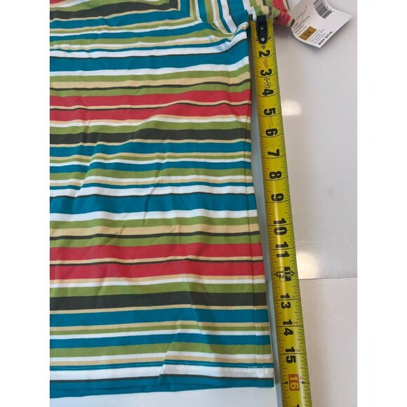 Sag Harbor Sport Women's Multicolor Striped Short Sleeve Shirt Size 3X NWT - Picture 7 of 14